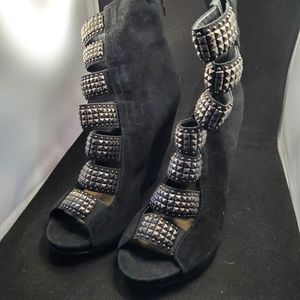 Sam Edelman Torin Studded Wedges w/Zippers Accent SZ 6.5